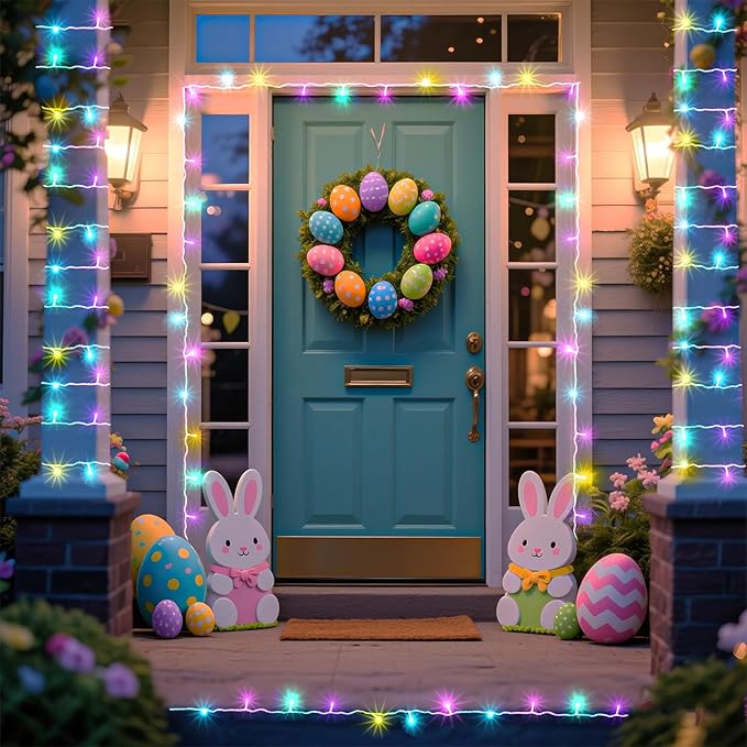 300 LED Christmas Lights Outdoor Indoor, Connectable 100FT String Lights Indoor Clear Wire 8 Modes Plug in Twinkle Fairy Lights for Bedroom Christmas Tree Party Decorations, Pastel