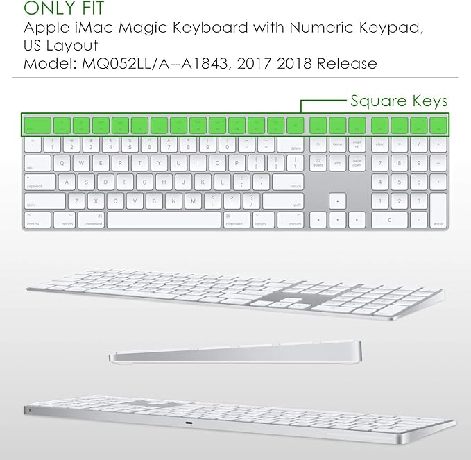 Allinside Ombre Pink Cover for Apple iMac Magic Wireless Keyboard with Numeric Keypad MQ052LL/A A1843 US Layout