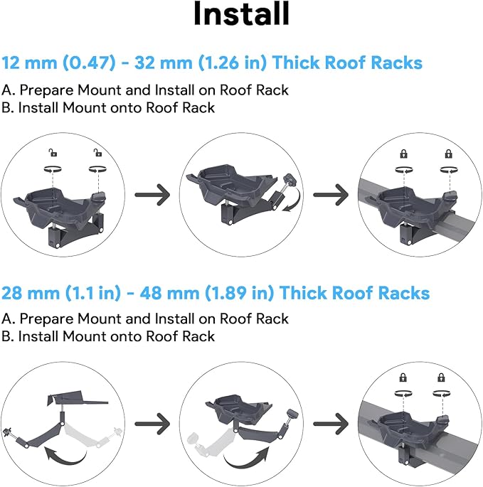 XLTTYWL Starlink Mini Mount, 0.47''-1.89'' Anti-Rust Mimi Starlinks Roof Rack Mount for Accessories Star Link Mini Dishy, Fits Star Link Mimi Standard Pole RV,Caravans,Van Mobility