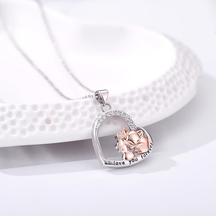 Animal Necklace Cat/Fox/Otter/Sloth/Cow/Highland Cow/Koala Necklace Cute Animal Jewelry Gifts for Women