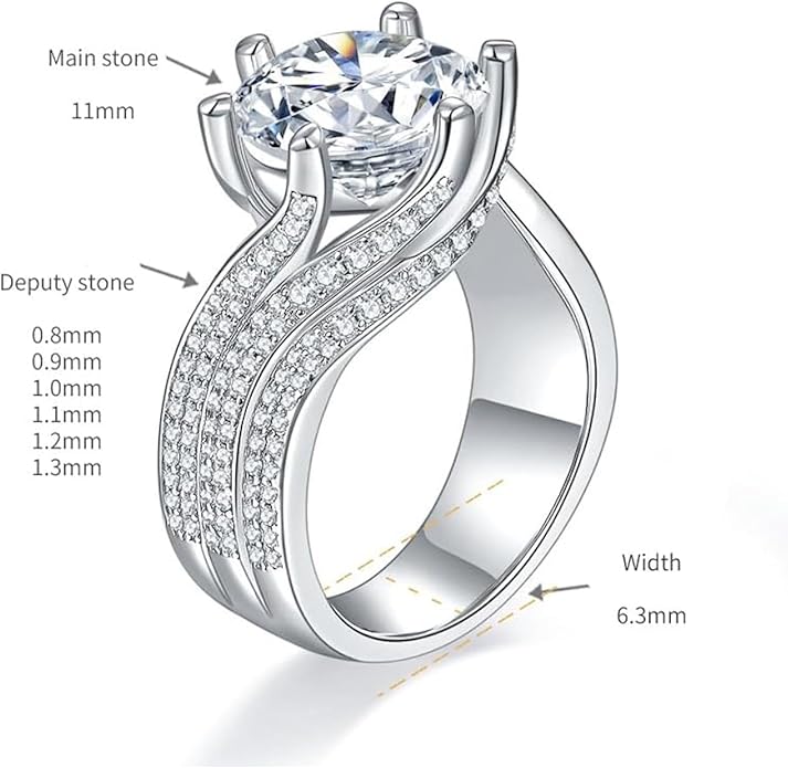 14K Gold 5 Carat Diamond Engagement Rings for Women | Excellent Cut | D-color,VVS1 Clarity | Engagement or Proposal Jewelry