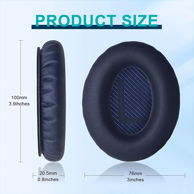 Replacement Earpads Cushions for Bose QuietComfort 35 & Quiet Comfort 35 II, Headphones Ear Covers Ear Pads for Bose QC35/QC35II/25/15 QC2 / Ae2 / Ae2i / Ae2W / Sound Link/Sound True-Blue