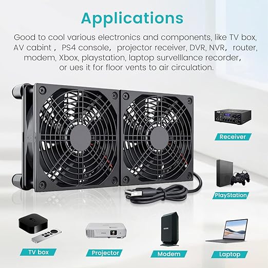 Wathai High Airflow Router Cooling Fan for Computer Cooler TV Small Box DC 5V USB Power 120mm 240mm Fan with Multi Speed Controller