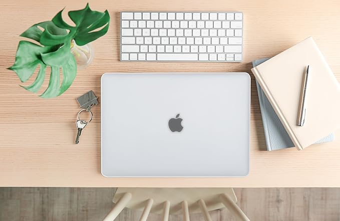 Frost Case for MacBook Pro 13 inch M2 M1 A2338 A2289 A2251 A2159 A1989 A1706 2023-2016 Release with Touch ID, 6 in 1 Plastic Hard Shell&Keyboard Cover&Screen Protector&Webcam Cover,Matt Clear