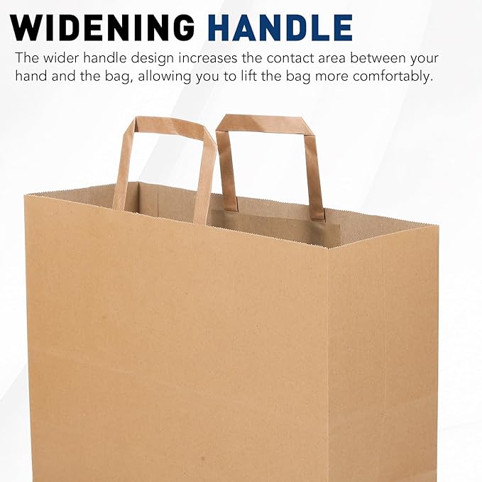 XPCARE 50 Pack Large Brown Paper Bags, 16x6x12 Inch Brown Paper Bags with Handles, Large Gift Bag Bulk, for Retail, Party, Shopping, Birthday, Grocery, BusinessC