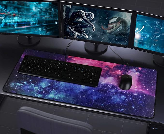 Gaming Mouse Pad, 31.5x15.7x0.12 inch Waterproof Computer Keyboard Mouse Mat Non-Slip Mousepad Rubber Base and Stitched Edges for Game Players, Office, Study, Esports Pros, Home, Desktop
