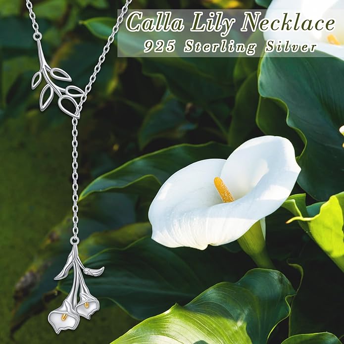 Long Necklace Sterling Silver Larait Bar Y Lariat Long Chain Drop Adjustable Necklace Gift for Her, 30"