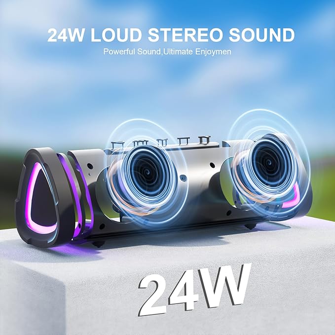 Vanzon V40 Bluetooth Speakers, Wireless Portable Bluetooth Speaker with IPX7 Waterproof, 24H Playtime, 24W Stereo Sound and TWS Dual Pairing, Great Choice for Gift