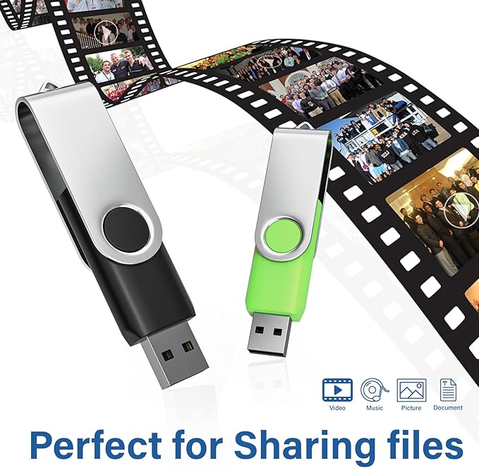 Flash Drives 4GB 10 Pack, Wooolken USB 2.0 Thumb Drives with Keychains Memory Stick USB Drive Pendrive for PC Laptop Computer (Mixcolors)