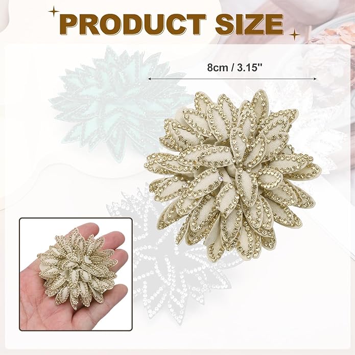 PATIKIL Flower Brooch Pin for Women, Rhinestone Rose Flower Brooch Dainty Fabric Floral Boutonnieres for Women