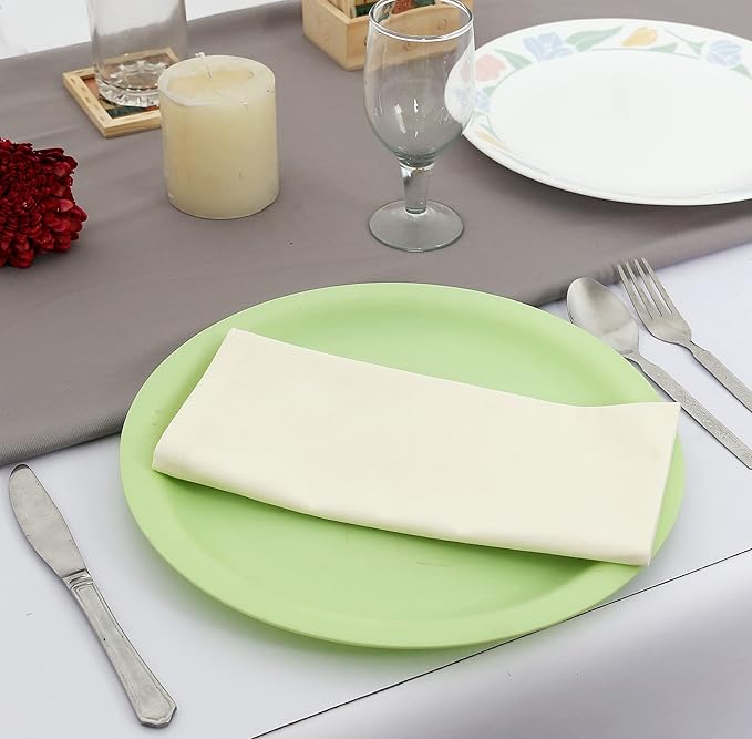 TARAN LIVING Solid Napkin Set Dinner Table Thick Cotton Washable Perfect for Dining Table Cloth Dinner Napkin Sets for Gifting Cotton Table Decor & DIY - Off White, Pack of 4 18x18 Inchs