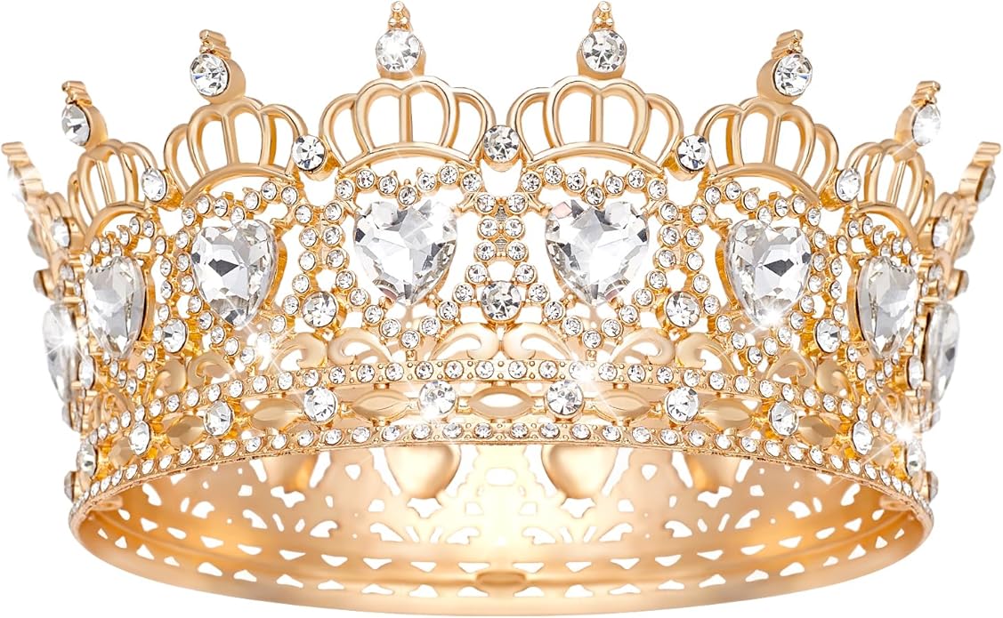 Queen Crown Wedding Rhinestone Heart Crowns and Tiaras for Women Costume Party Hair Accessories Princess BirthdayCrown Crystal Bridal Crown