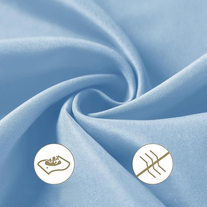50pcs Polyester Cloth Napkins - 20 x 20 inch Blue Mist Dinner Washable Napkins with Hemmed Edges for Restaurant/Wedding/Hotel(50,Blue Mist)