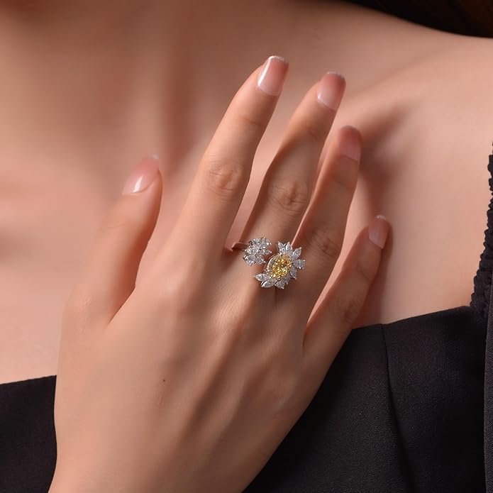14K Solid Gold over 925 Silver 2 Carat 7 * 9 MM Oval Cut Moissanite/Ruby/Aquamarine Adjustable Ring,Chic Accessory for Modern Women