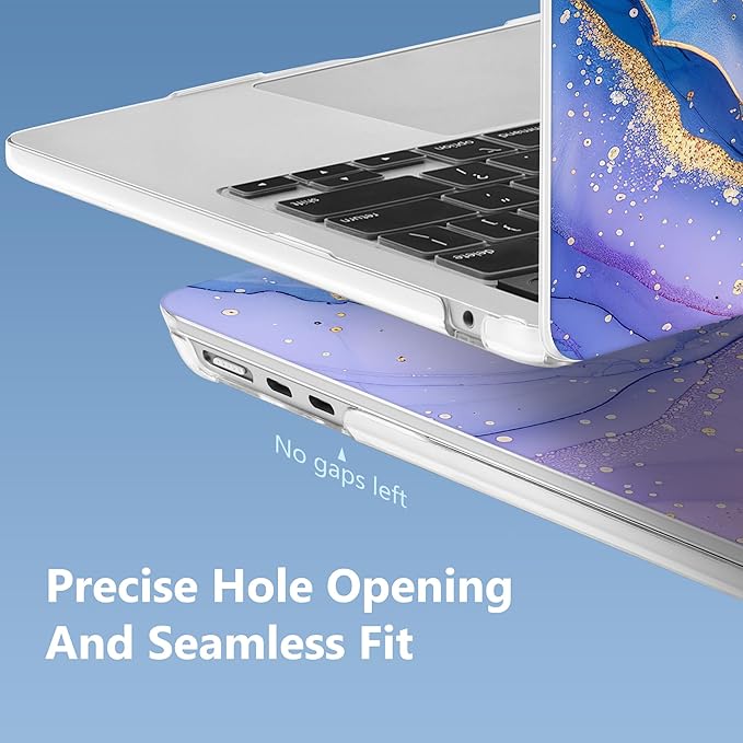 Mektron Compatible with M4 MacBook Air 15 inch Case 2025 A3241 2024 2023 M3 A3114 A2941 M2 Liquid Retina Display Touch ID, Plastic Hard Case & Keyboard Skin & Screen Protector - Rose Marble