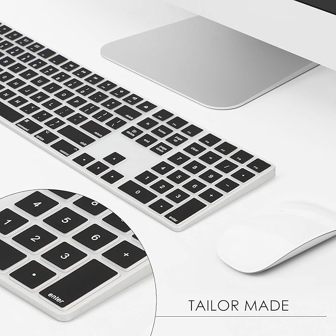 Allinside Black Cover for Apple iMac Magic Keyboard with Numeric Keypad MQ052LL/A A1843 US Layout