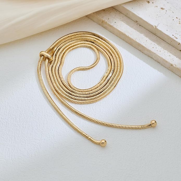 Gold Silver Necklace for Women Y Chain Adjustable Gold Long Necklaces Fashion Dainty Jewelry