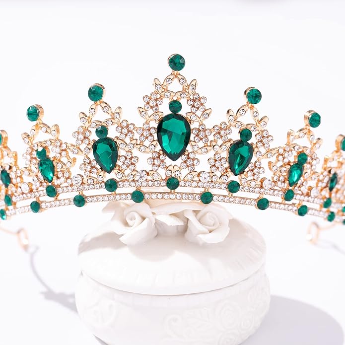 FORSEVEN Crystal Tiaras for Women, Wedding Tiaras and Crowns for Women Tiaras for Birthday Party Princess Crown Hair Accessories Bride Rhinestone Halloween Decorations Headband