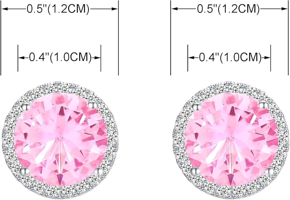 YOQUCOL 10MM Cubic Zirconia Crystal Clip On Stud Earrings Round Non Pierced Earrings for Women