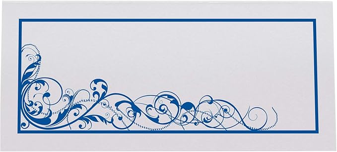 Scribble Vintage Swirl Place Cards, Royal Blue (Choose Color), Set of 25, Pre-cut and Scored - Wedding, Party, Dinner, and Special Events - Made in the USA