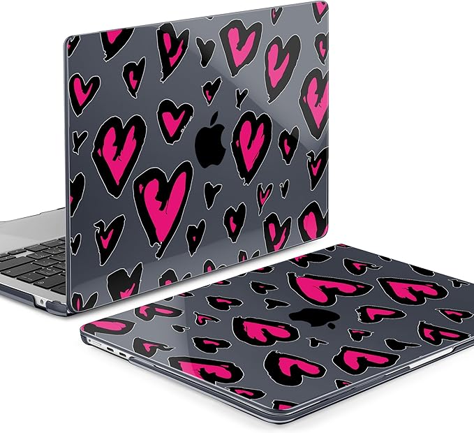 MEEgoodo Case for MacBook Air M4/M3/M2 13.6 inch 2025 2024 2022, Fit Model A3240 A3113 A2681, Compatible with MacBook Air 13 inch, Laptop Hard Shell Case with Keyboard Cover, Handwritten Heart