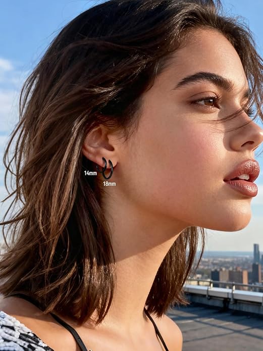 FaithHeart Sterling Silver Hoop Earrings for Women, Hypoallergenic Huggie Hoop Earrings Lightweight Small Cartilage Earrings Hoop Earring Dainty Everyday Earrings 6/8/10/12/14/15/16/18/20mm