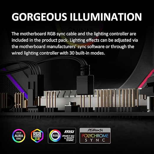 GAMDIAS 120mm ARGB PWM Case Fan, 2 Blades in 1 Fan Pack (Standard & Reverse Blades), Sync with RGB Motherboards, Easy Installation & Cable Management w/Cabless Daisy Chain Design