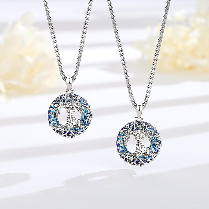Vito 925 Sterling Silver Tree of Life Necklace for Women, Mother Tree Pendant for Mom Mother Necklace Mother's Day Jewelry Gift for Wife Grandma, 18/22 Inch Chain