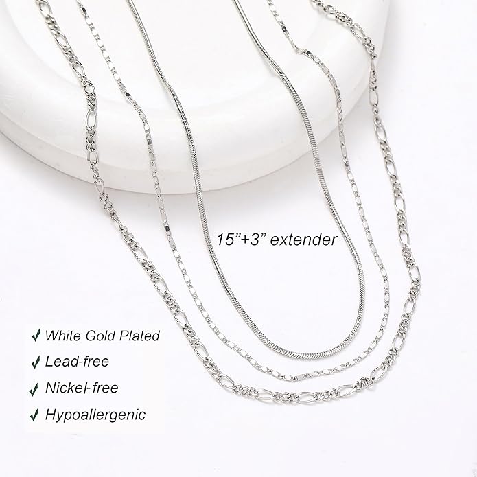 wgoud Gold Necklace for Women Waterproof,14K Real Gold Plated Herringbone Choker Necklace for Women Trendy, Dainty Gold Chain Necklaces Stack,Simple Layered Gold Necklaces for Women Jewelry Gifts