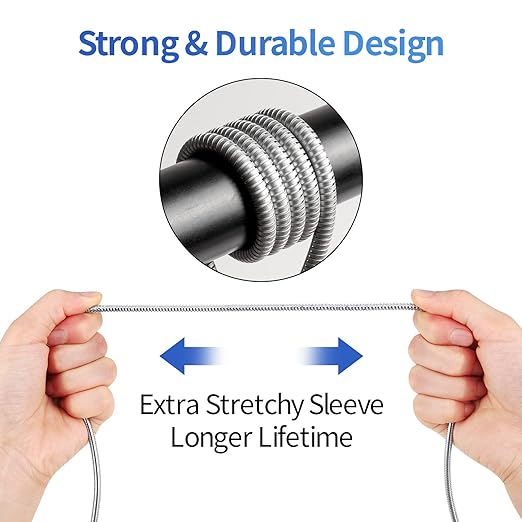 MFi Certified Metal Charger Cable 3.3FT Stainless Steel Braided Fast Charging USB Cable High Speed Connector Data Sync Compatible with iPhone/iPad Transfer USB Cord