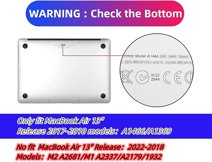 Compatible with MacBook Air 13 Inch Case 2017 2016 2015 2014 2013 2012 2011 2010 Release A1466/A1369, Plastic Hard Shell Case & Keyboard Cover & Screen Protector - Colorful Bulb