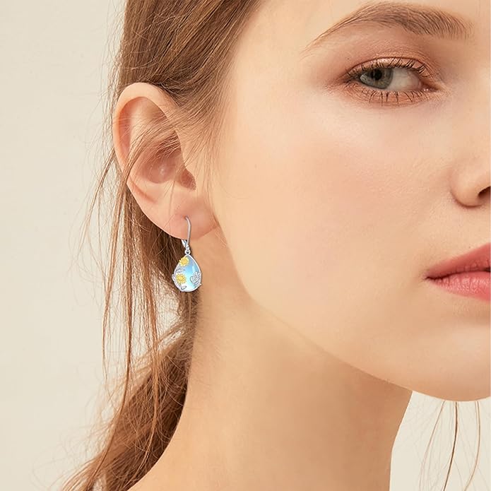 VONALA Flower Earrings for Women 925 Sterling Silver Rose/Lotus/Scottish Thistle/Tulip/Lilac/Mushroom/Pineapple Dangle Drop Earrings Flower Jewelry Gifts for Women Girls Birthday Gifts