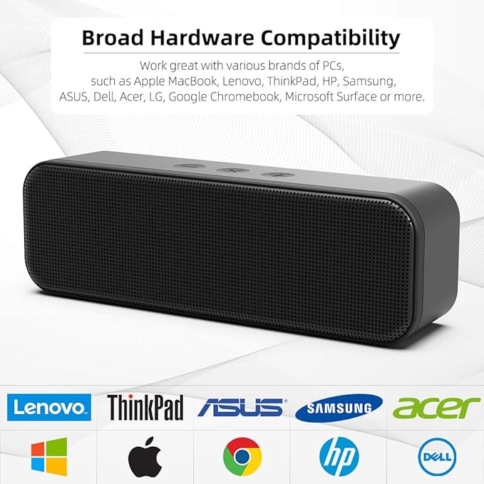 LIELONGREN [Newer] USB Computer Speaker for Desktop, Laptop Speaker, PC Speaker, Small Computer Soundbar with Hi-Quality Sound, Loud Control Volume, Rich Bass