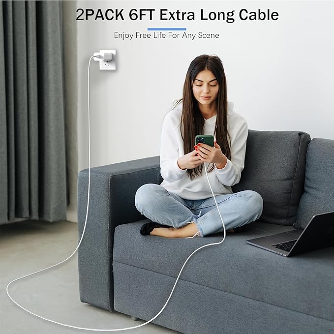 iPhone 16/15 Pro Charger Fast Charging,2Pack 20W USB C Fast Charger Block 6FT USB C to C Charging Cable Cord for Apple iPhone 16 Pro Max/16E/16/15/15 Pro/15 Pro Max/15 Plus,iPad Air/Pro 13/12.9/11inch