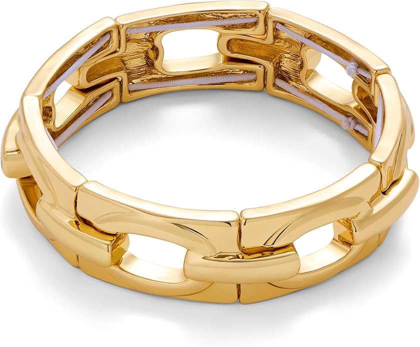 Chunky Gold Stretch Bracelet for Women Adjustable Elastic Chain Bracelet Bold Statement Bracelet Trendy Jewelry
