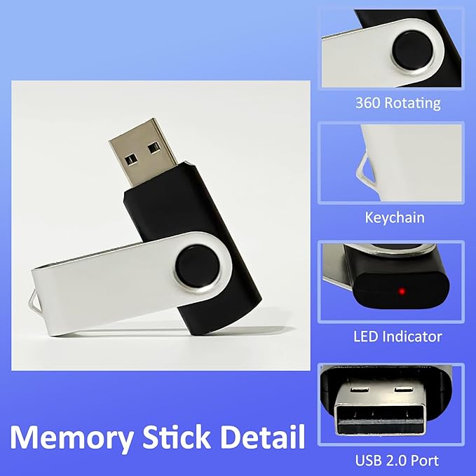 Thumb Drive 1GB USB Flash Drives 20 Pack 1GB USB 2.0 Jump Drives Multipack Memory Stick Zip Drive Pendrive 20 Packs with 20PCS Lanyards Label