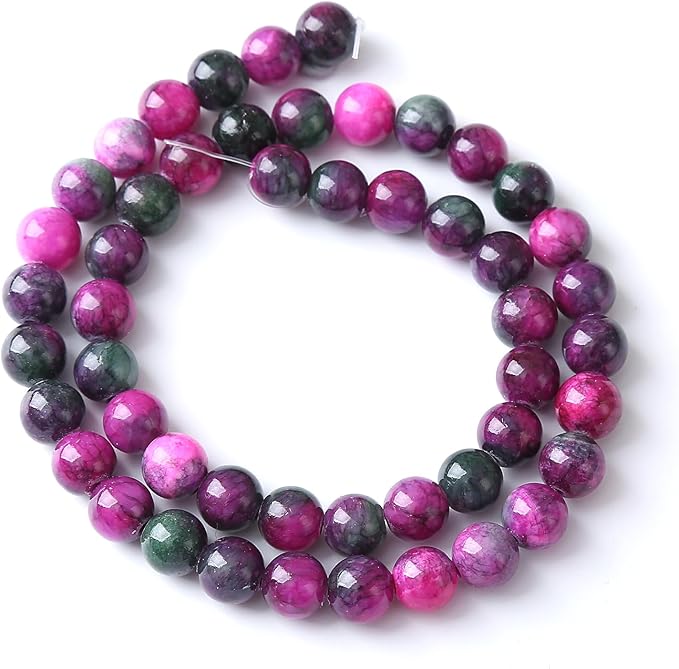 38pcs 10mm Natural Stone Tourmaline Persian Jade Beads Round Loose Beads for Jewelry Making DIY Bracelets Necklaces Crystal Energy Healing Stone Beads 15"