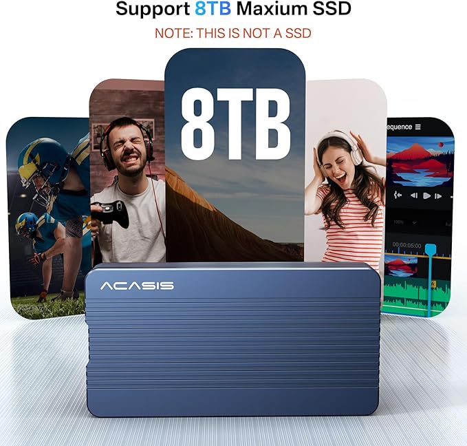 ACASIS 40Gbps M.2 NVMe SSD Enclosure, Only Compatible with Thunderbolt 4/3 USB4,TBU405 Air for M1 M2 Pro/Max, Tool Free Installation, Support M-Key Interface B+M 2280/2260/2242/2230 SSD Size