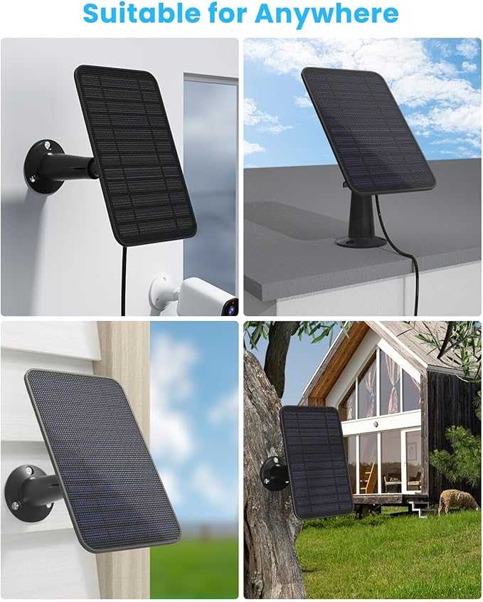 5W Solar Panel Compatible with Blink Outdoor 4(4th Gen)/Blink Outdoor(3rd Gen) XT3 & Blink XT2/XT Camera, Blink Solar Panel Charger with 13.1ft Cable Rubber Plug, IP65 Waterproof, Secure Mount, 1 Pack