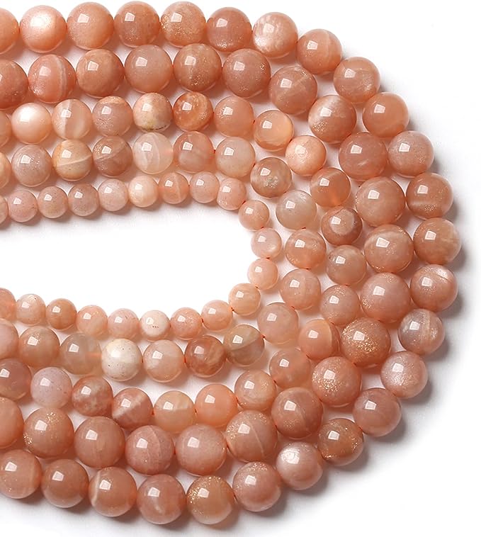 4MM 86PCS Natural Stone Sunstone Gemstone Loose Beads for Jewelry Making DIY Bracelet Crystal Beads