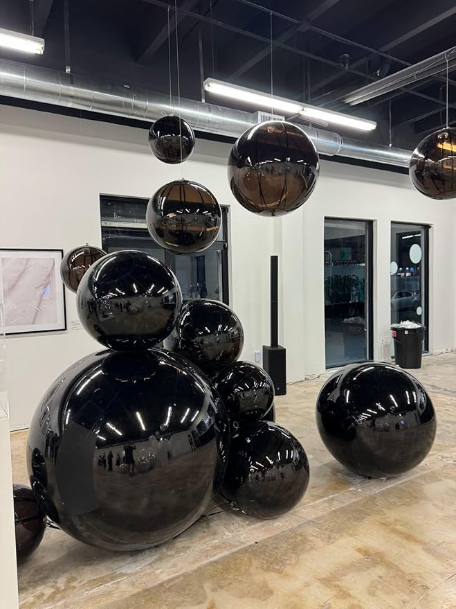Inflatable Mirror Ball Set, 6-Piece Airtight Large Hanging & Standing Inflatable Disco Disco with 1200W Electric Pump for Party, Wedding, Pool, Events