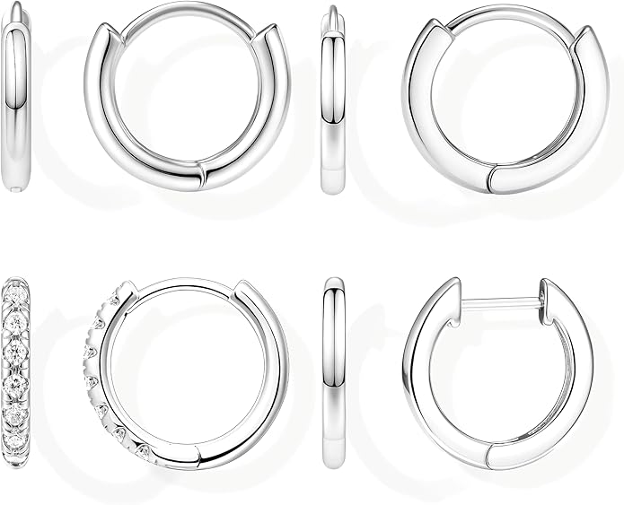 Small Gold Huggie Hoop Earrings Set for Women Men Hypoallergenic 14K Plated Stack Cartilage Earrings, Multiple Piercing Lightweight Mini Thin Cute Dainty Trendy Jewelry Set Christmas Gifts for Women