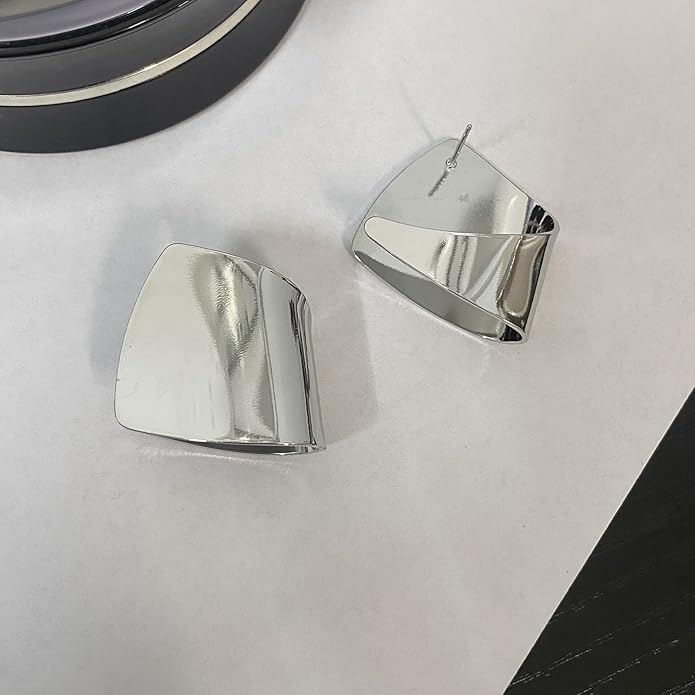 Unique Abstract Earrings For Women,Geometric Statement Stud Earring Large Hypoallergenic Earring for Gift