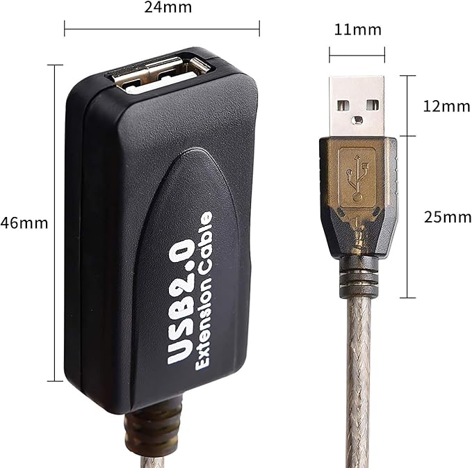 LDKCOK USB 2.0 Type A Male to A Female Active Repeater Extension Cable 100ft, High Speed 480 Mbps