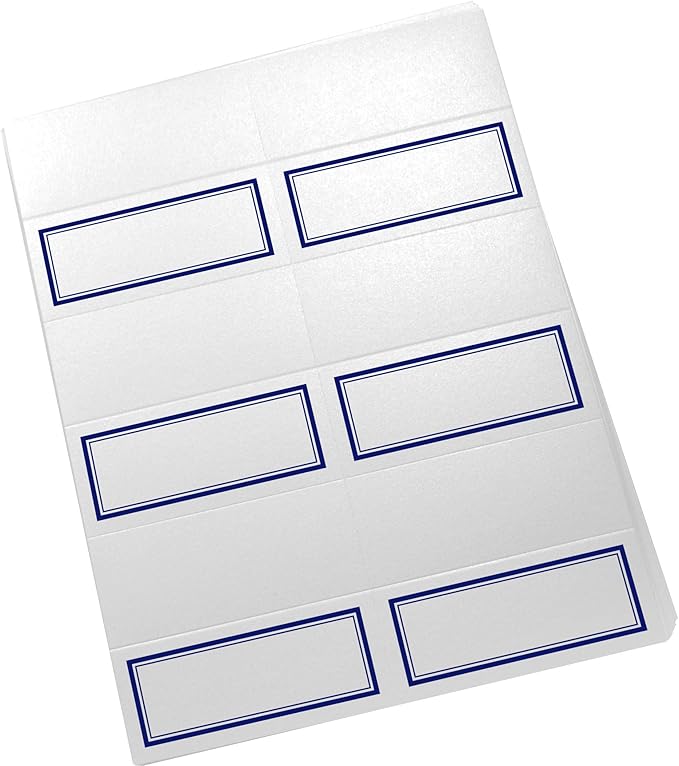 Double Line Border Printable Place Cards, Navy (Choose Color), Set of 60 (10 Sheets), Laser & Inkjet Printers - Wedding, Party, Dinner, and Special Events - Made in the USA
