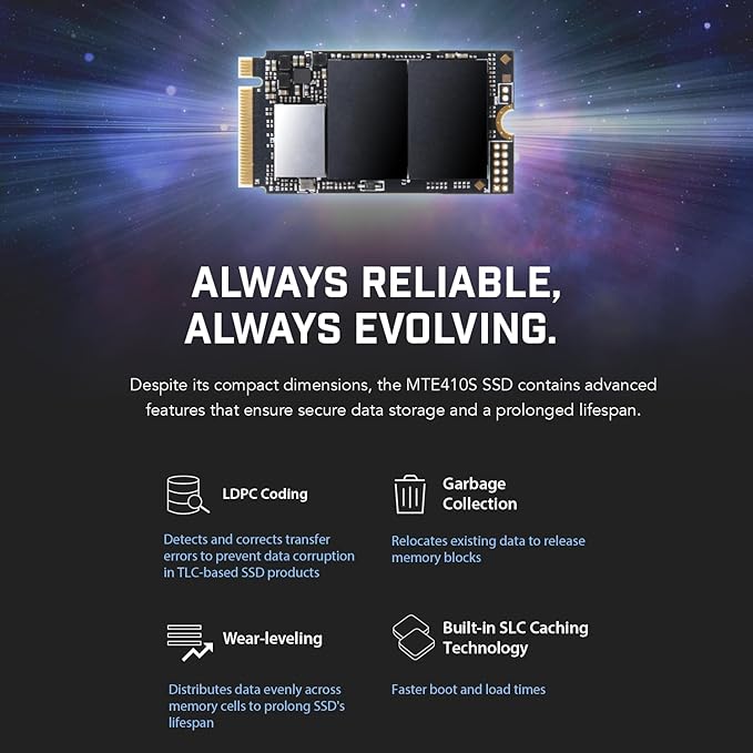 Transcend 2TB M.2 2242 SSD, Up to 5000MB/s, PCIe Gen4x4 NVMe 3D TLC, for Ultra-Thin Laptops, Lenovo Legion Go, Yoga Gen 6, ASUS ExpertBook, ZenBook, Mini PC, DRAM-Less Design for Low Power Consumption