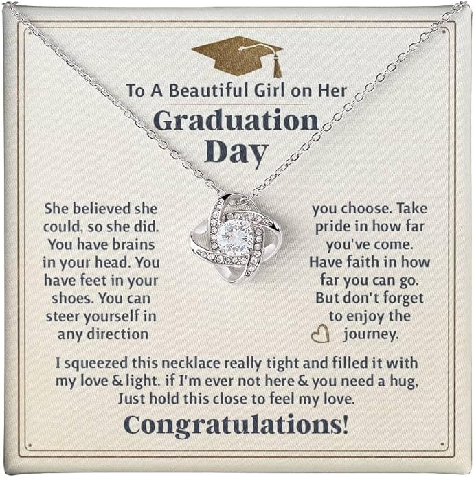 2025 Graduation Gifts for Her | Inspirational Graduation Necklace with Message Card & Gift Box | Jewelry for Women, Daughter, Girlfriend, Sister, Classmate | High School & College Grad Gift