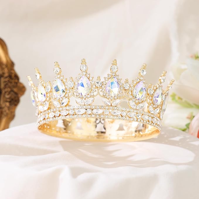 Queen Crown for Women Crystal Tiara for Girl Rhinestone Wedding Headband for Bride Hair Accessories for Costume Birthday Party Prom