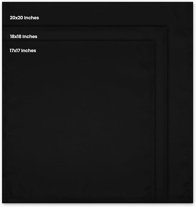 Utopia Home [288 Pack, Black] Cloth Napkins 17x17 Inches, 100% Polyester Hemmed Edges, Washable and Reusable Ideal for Parties, Weddings and Dinners