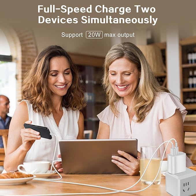 iPhone Charger Fast Charging Block,Dual Port Fast Apple iPhone Charger [Apple MFi Certified]2Pack 20W Quick Double iPhone Wall Charger,6FT USBC to Lightning Cable For iPhone 14 ProMax/13/12/SE/Airpods